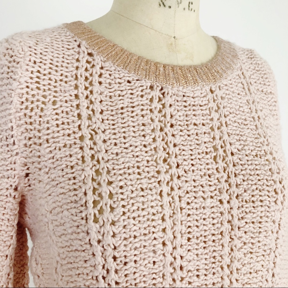 Anthropologie Moth chunky metallic knit sweater - Picture 2 of 8